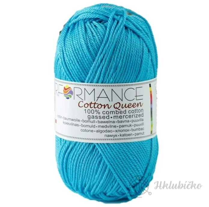 Bavlněná příze Cotton Queen 100% tyrkysová