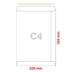 Obálky C4 229x324 mm s krycí páskou 10ks