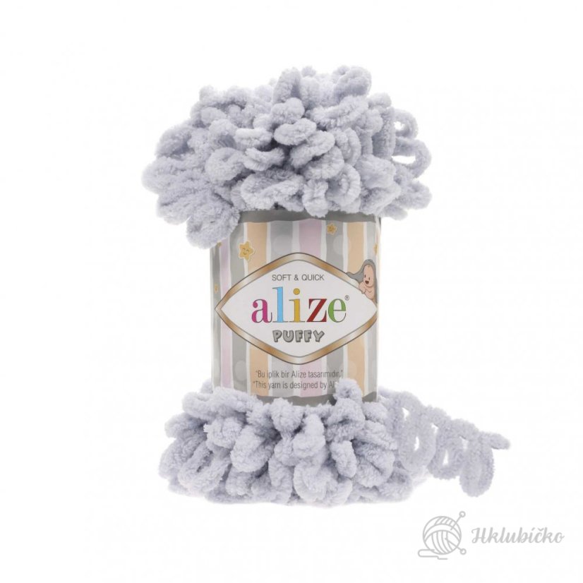 Příze Alize Puffy 416 – Světle šedá