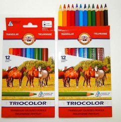 Pastelky 12 trojhranné Triocolor Koh i noor vhodné pro 1třídy