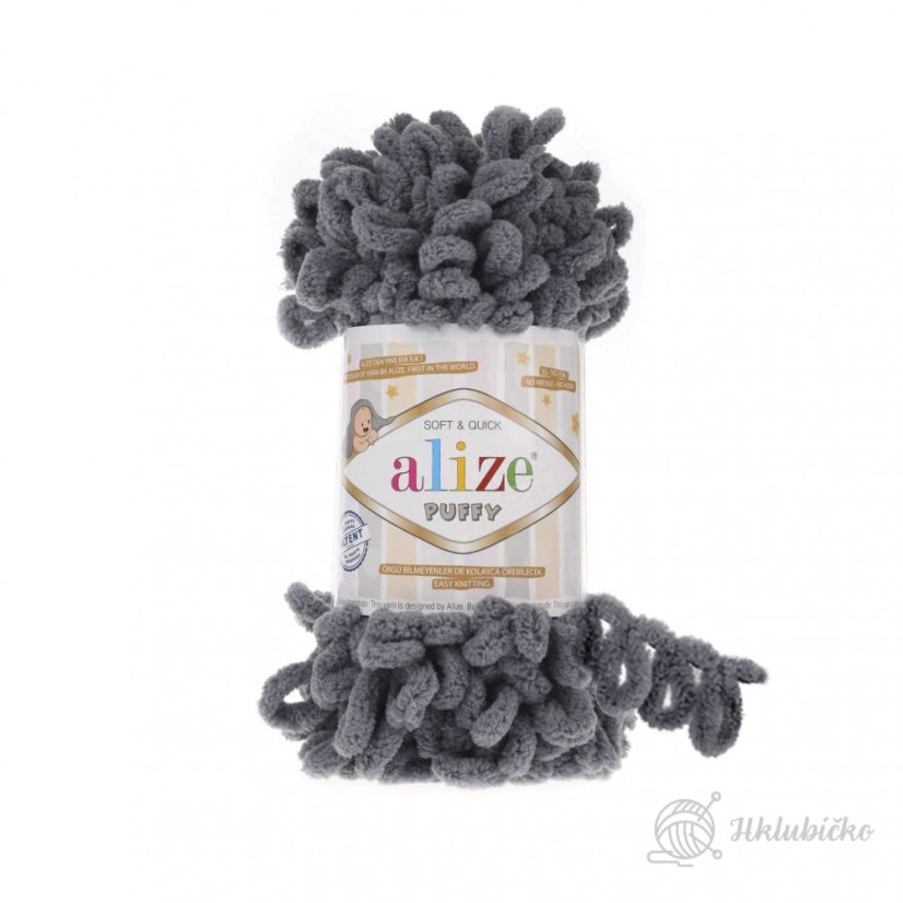Příze Alize Puffy 87 Šedá