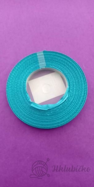 Saténová stuha tyrkys tm.  6mm x 32m