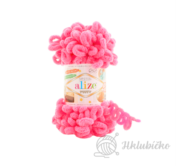 Příze Alize Puffy 377 – neon růžová
