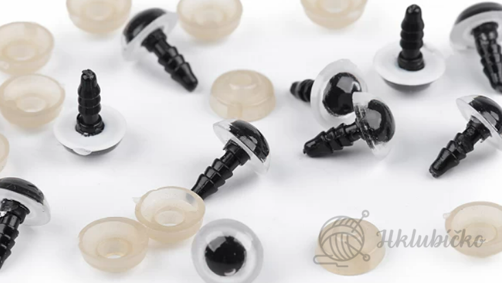 Bezpečnostní oči 10 mm-bílé Bezpečnostní oči 10 mm-bílé