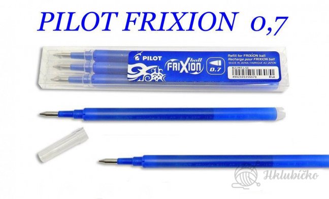 PILOT Frixion 0,7 mm/3ks - modrá gumovací nápň