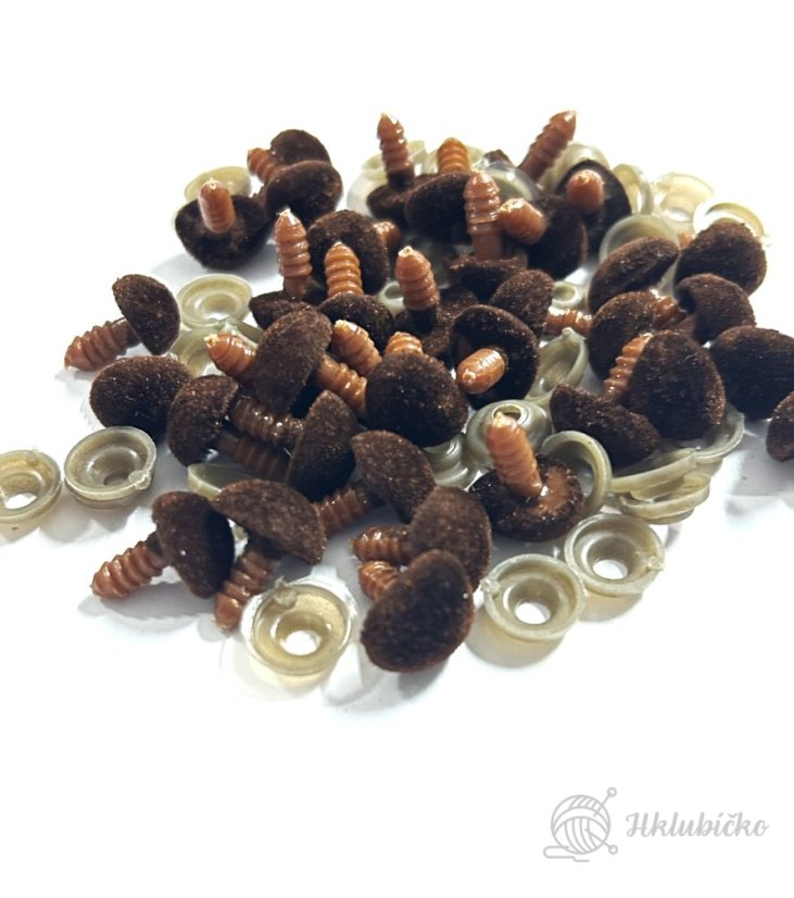 Čumáček samet bezpečnostní hnědá11×14 mm Čumáček samet bezpečnostní hnědá11×14 mm