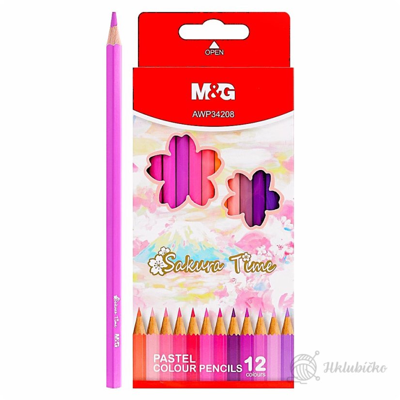 Pastelky šestihranné 12 ks růžové -purpurové Pastelky šestihranné 12 ks růžové -purpurové