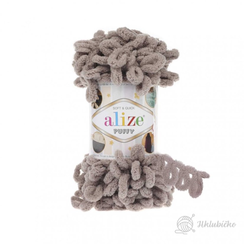 Příze Alize Puffy 268 – Pískově šedohnědá
