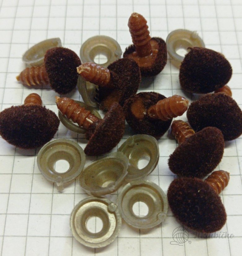 Čumáček samet bezpečnostní kávově hnědá 17×22 mm