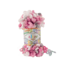 Příze Puffy color 6370 – růžovo-šedo-bílá