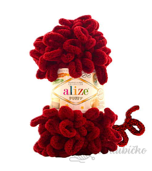 Příze Alize Puffy 327 tmavě červená