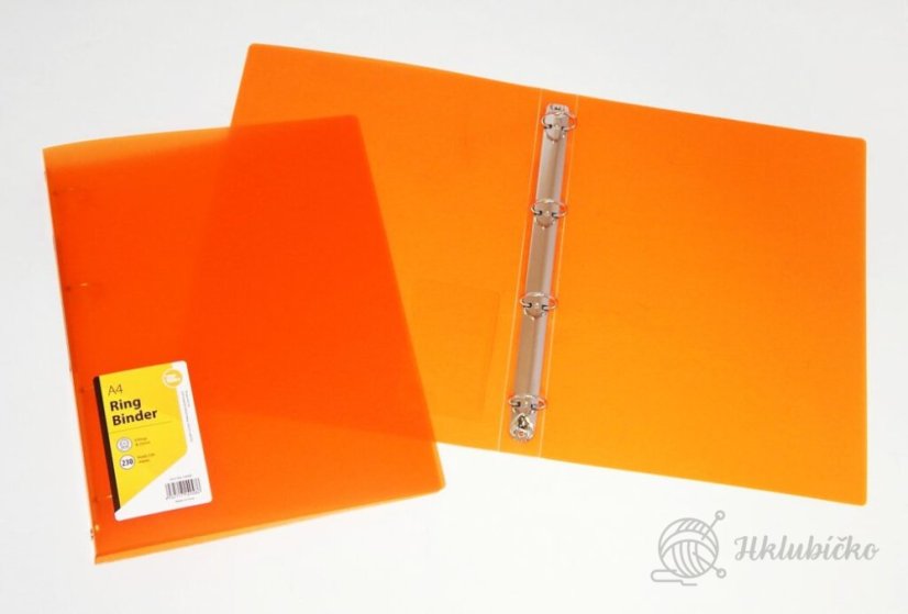 Pořadač A4 3cm 4-krouž oranž Pořadač A4 3cm 4-krouž oranž