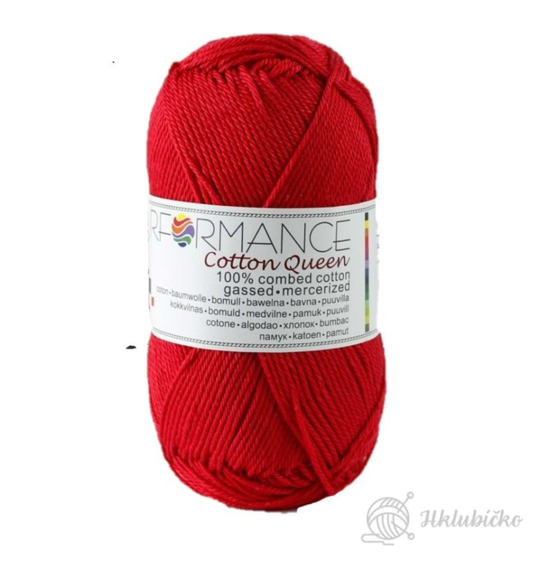 Bavlněná příze Cotton Queen 100% červená