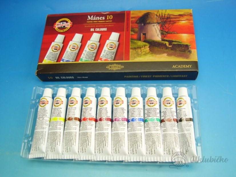 Soupravy uměleckých olejových barev Mánes 10x16ml
