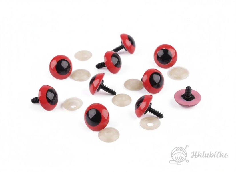 Oči velké s pojistkou O26 mm červené