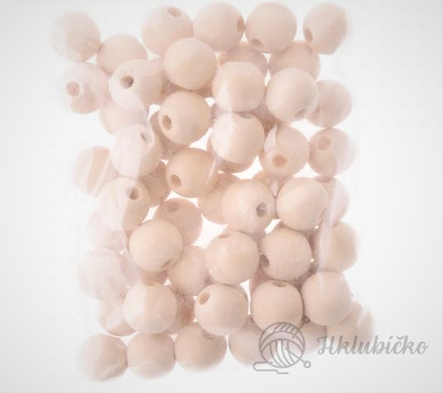 Korálky dřevěné 2,2cm   přírodní  35 ks