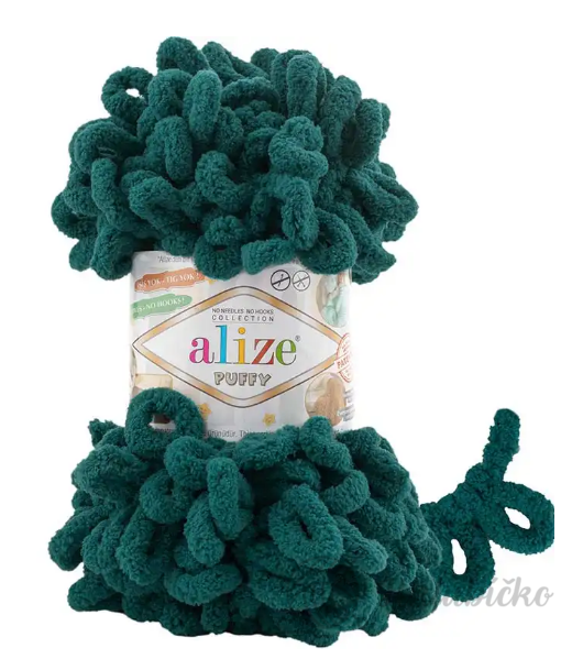 Příze Alize Puffy 426  smarag-zelená