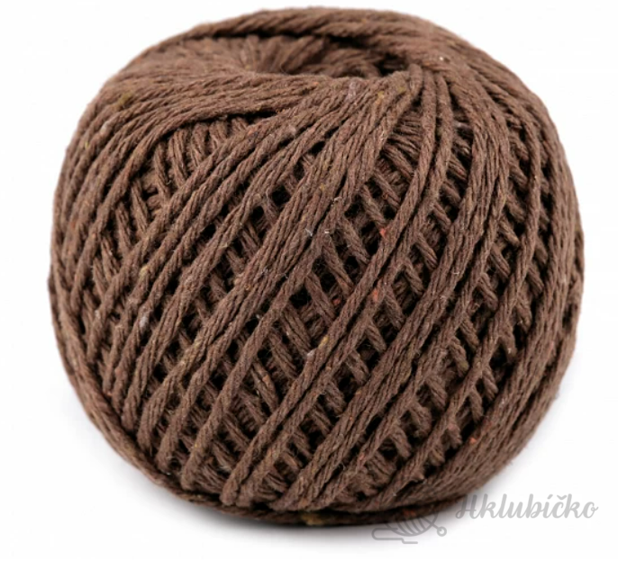 Bavlněný provázek O2 mm světle hnědá