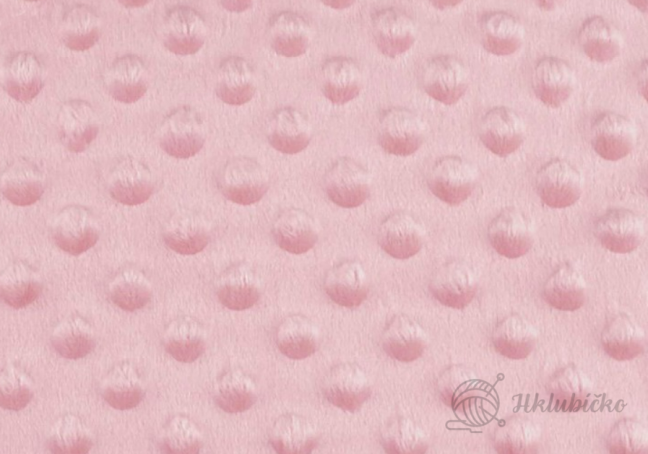 Minky s 3D puntíky růžová baby