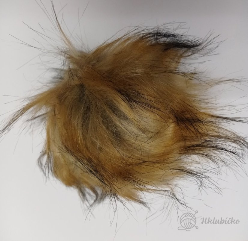 Bambule 15 cm z umělé kožešiny s poutkem hnědá světle s černými konci