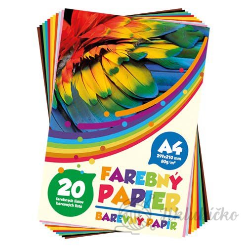 Složka barevných papíru 20 listů A4