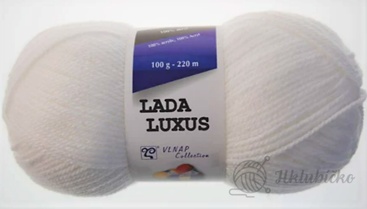 Příze Lada Luxus 57076 – brilantní bílá Příze Lada Luxus 57076 – brilantní bílá