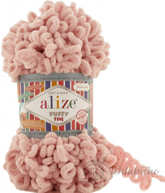 Alize puffy fine 161 – pudrová