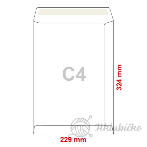Obálky C4 229x324 mm s krycí páskou 10ks