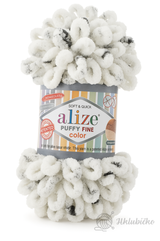 Příze Alize Puffy Fine Color 7646 – sněžný levhart