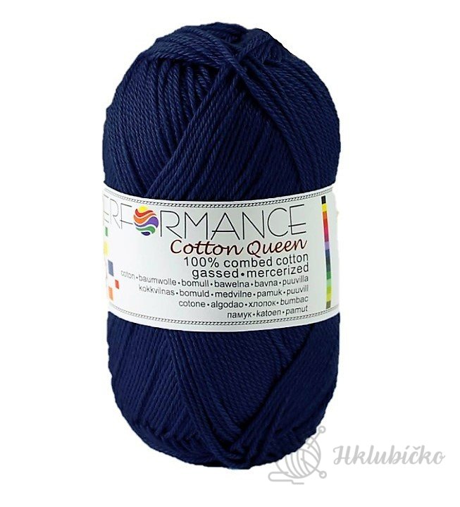 Bavlněná příze Cotton Queen 100% tmavě modrá