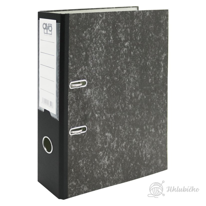 Pořadač  A4 pákový 7,5 cm - mramorový černý
