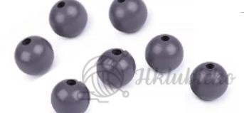 Velké dřevěné korále O40 mm šedá