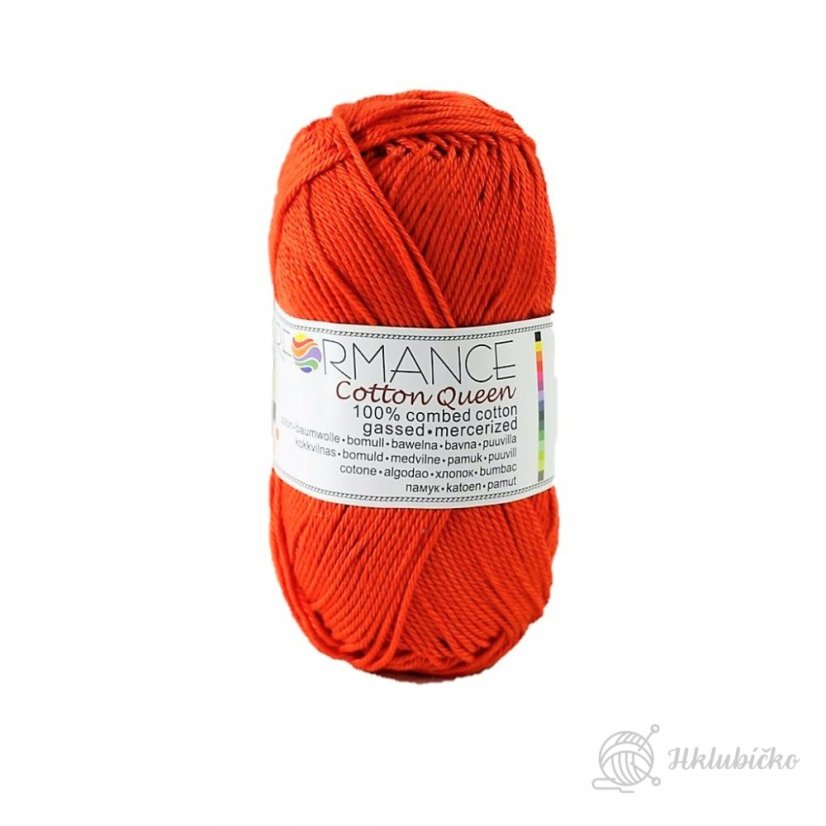 Bavlněná příze Cotton Queen 100% oranžová Bavlněná příze Cotton Queen 100% oranžová