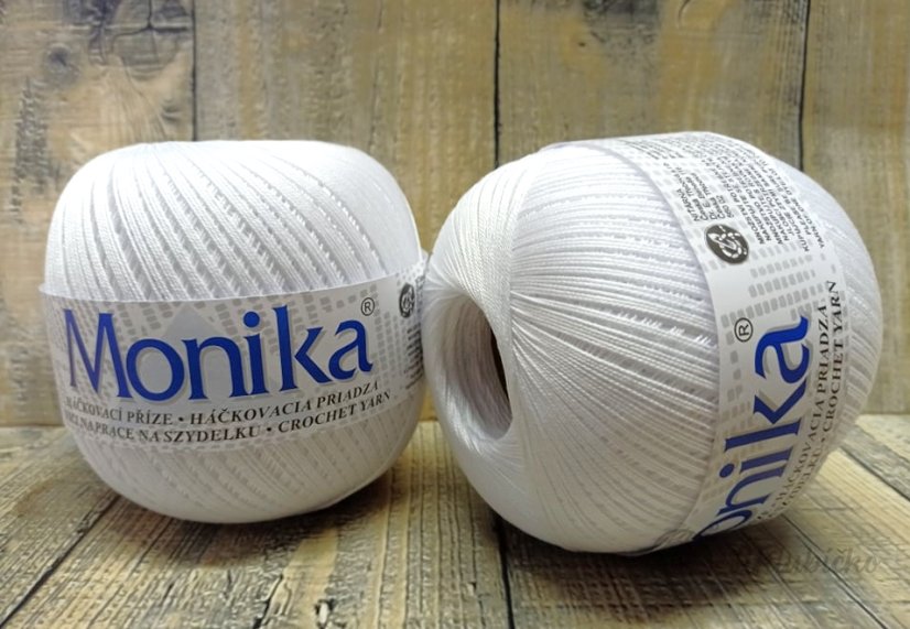 Háčkovací příze Monika – bílá