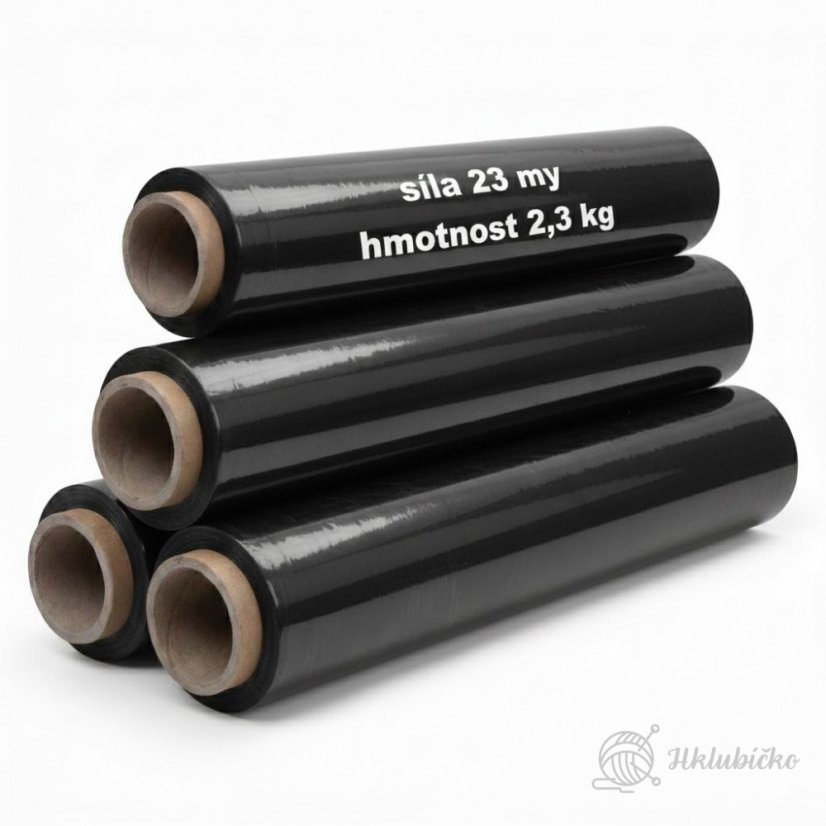 Stretch folie ruční 50cm/23my/2,3kg-černá