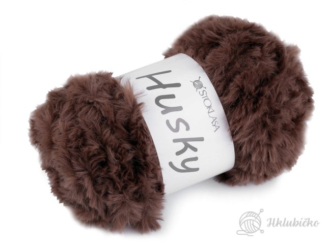 Pletací příze Husky 100 g hnědá