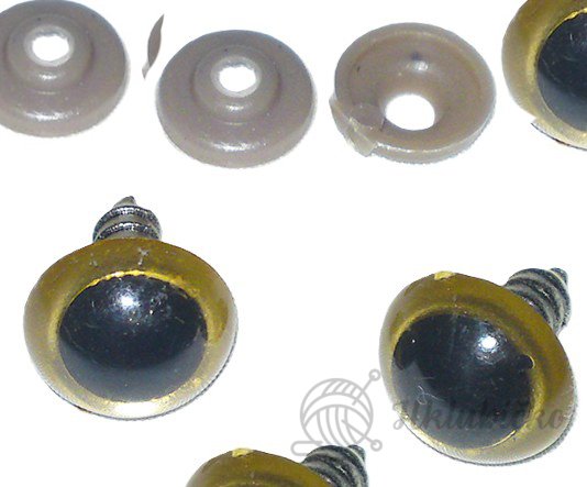 Bezpečnostní oči ⌀14 mm zlaté- 20ks