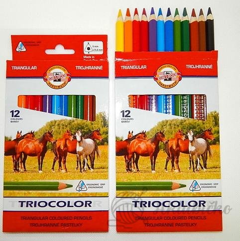 Pastelky 12 trojhranné Triocolor Koh i noor vhodné pro 1třídy