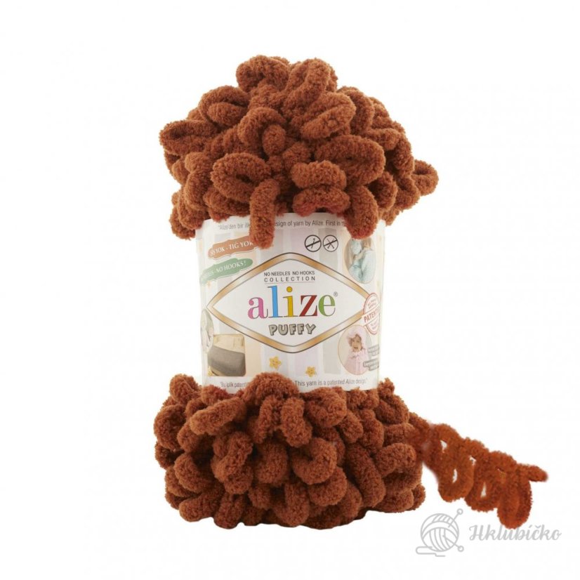 Příze Alize Puffy 597 – Skořicová hněda