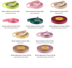 Stuha saténová 12mm/32m zlatá