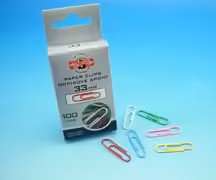 Sponky kancelářské 33 mm barevné