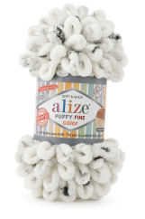 Příze Alize Puffy Fine Color 7646 – sněžný levhart