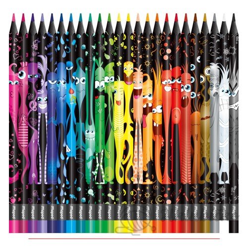 Pastelky trojhranné MAPED "COLOR'PEPS MONSTER" sada 24 ks