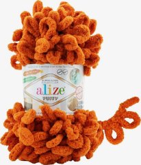 Příze Alize Puffy 234 – tmavě oranžová – dýně