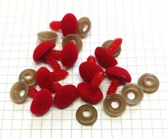 Čumáček samet bezpečnostní červená jahoda 14×17 mm