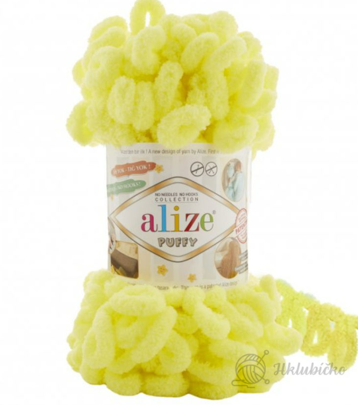 Příze Alize Puffy 552 – neon žlutá