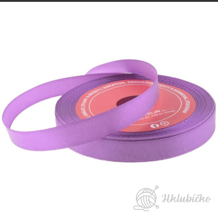 Stuha saténová 12mm/32m fialová dark plum
