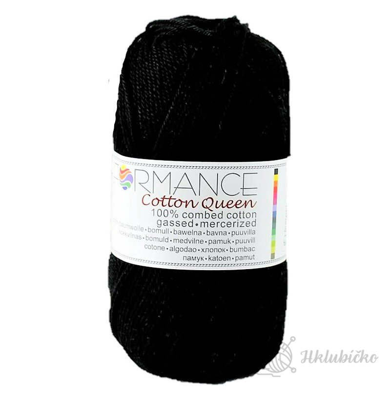 Bavlněná příze Cotton Queen 100% černá