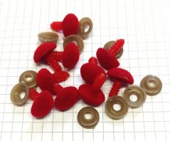 Čumáček samet bezpečnostní červená jahoda 14×17 mm