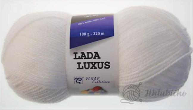 příze LADA LUXUS 57076 brilantní bílá